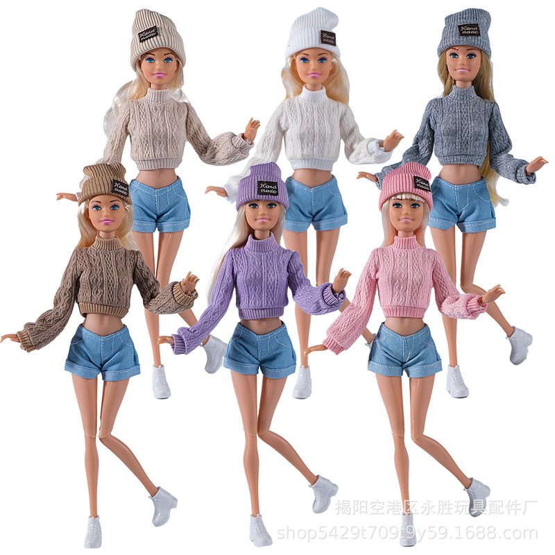 New 11 inch 30cm doll Bobby Dress Fashion Cardigan Hat Shorts suit European and American Cross-border