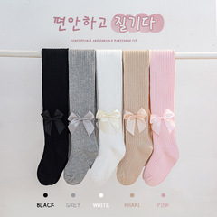 Children's leggings baby princess vertical striped pantyhose Korean style bow children's socks infant pantyhose