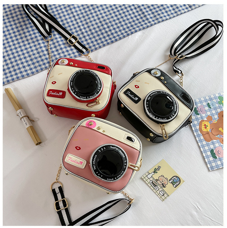 554g Weight Polyester Lining Material Zipper Closure Type Single Shoulder Strap Strap Type Camera Bag Bags Type Casual, Daily Occasion Polyester Material Geometric Pattern All Seasons Season Unisex Gender Cute Style Square Shape Pink, Red, Black Color Medium Size Unisex Medium Geometric Square Zipper Camera Bag 29