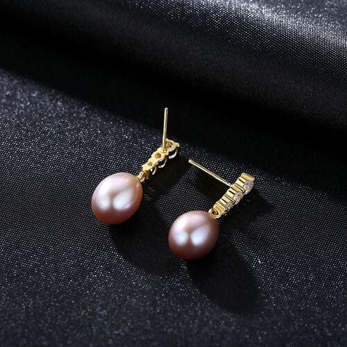 PAG&MAG simple freshwater pearl earrings elegant S925 silver women's Japanese and Korean zircon pearl earrings earrings hot sale