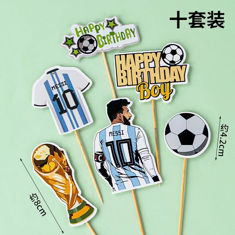 Decoración de pasteles de fútbol de celebridades de Internet Equipo de fútbol de niños Equipo de fútbol de niños Fiesta de cumpleaños Postres Mesa para hornear Vestir