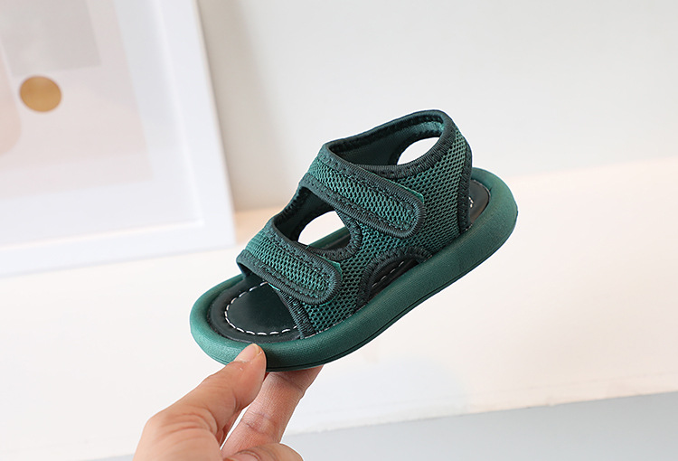 Chaussures d'été en tissu coréen pour enfants, sandales à Velcro respirantes à la mode pour bébés hommes et femmes, plage_voghion.com
