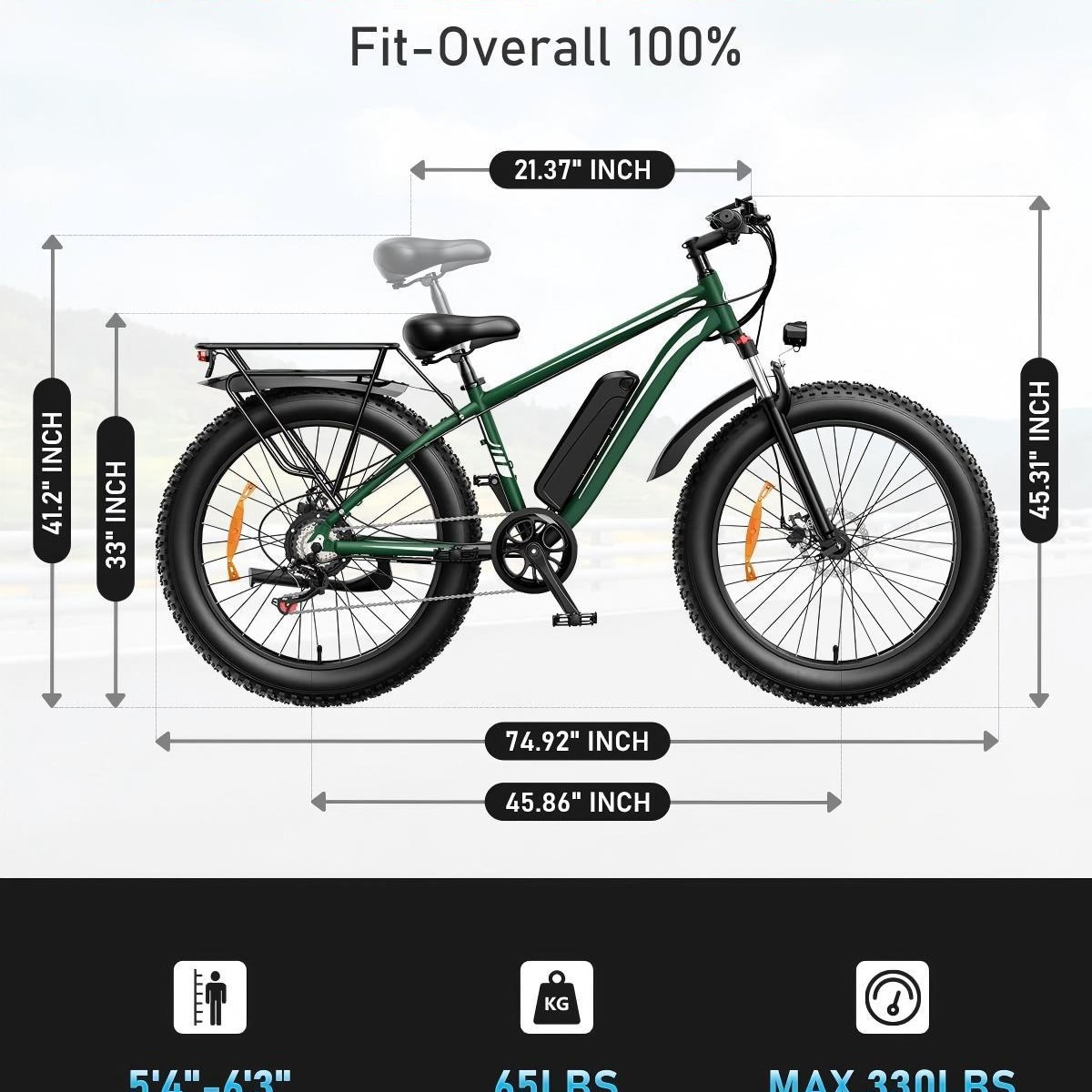 US stock Black Ebike with suspension 7gear 45km/h ebike image 2