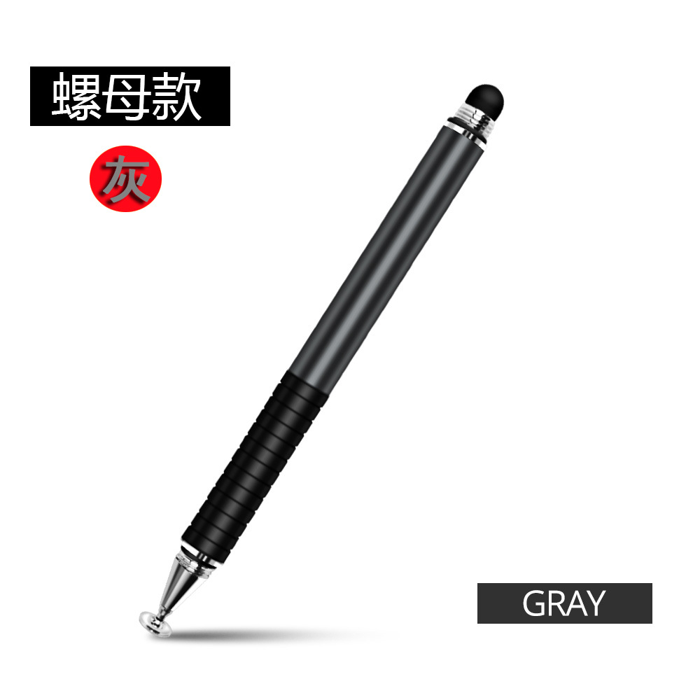 Pluma capacitiva de escritura a mano dedicada transfronteriza ventosa transparente doble táctil dos en uno máquina de lectura de puntos pluma táctil de metal de alta estabilidad