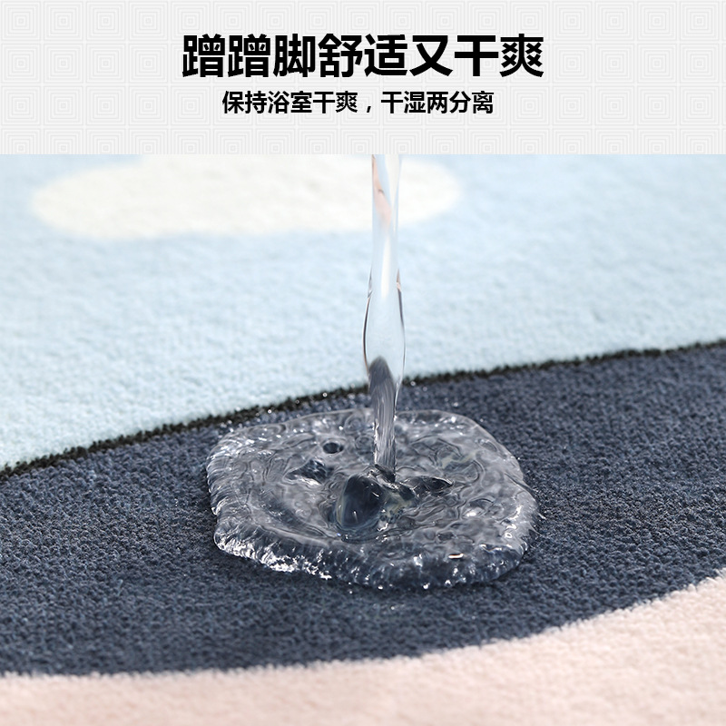 卡通地垫进门口仿羊绒加厚脚垫卫生间浴室吸水防滑垫子卧室地毯