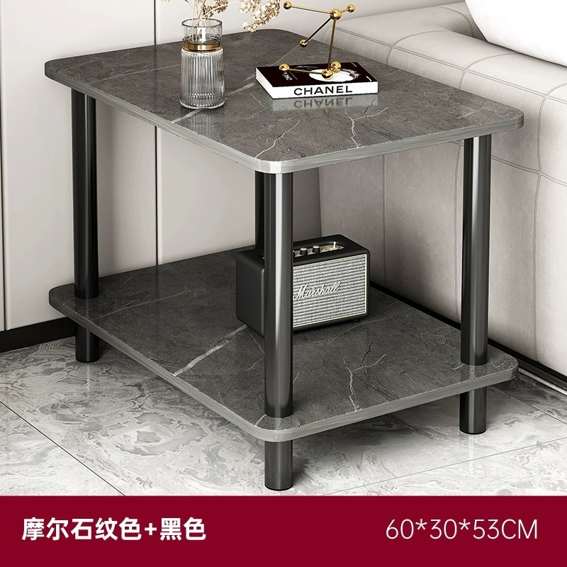 Mesa de té simple, mesa creativa moderna, mesa cuadrada simple, gabinete de sofá, gabinete de cabecera doméstico, estante de almacenamiento