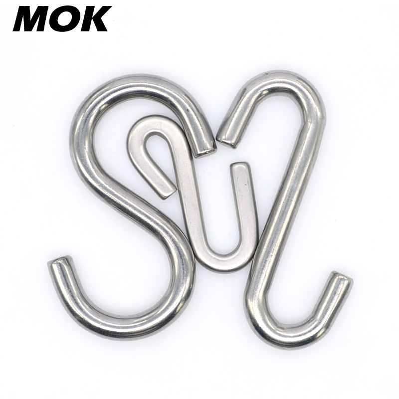 不锈钢S钩 304厨房挂钩 实心挂钩简易衣帽钩肉钩腊肉钩万用便钩