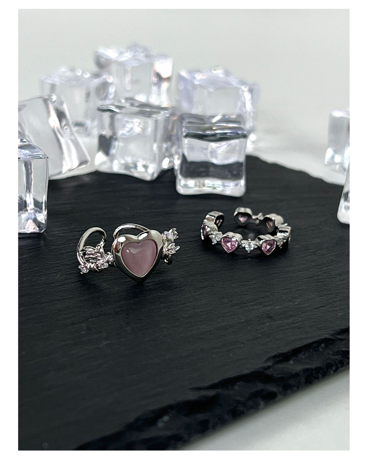 10g Weight Zircon Inlay Material Open Ring Classification Adjustable Ring Size 1 Piece Quantity Daily Occasion Copper Material Heart Shape Pattern Women'S Gender Inlay Design Fashion Style 1 Piece Fashion Heart Shape Copper Inlay Zircon Open Ring 9