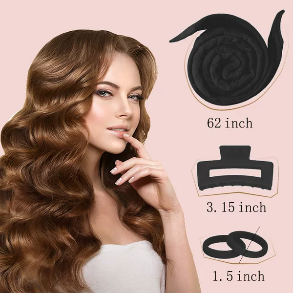 Cross-border new bow lazy curly hair wave sleep high sense curling iron velvet curling iron grip wholesale