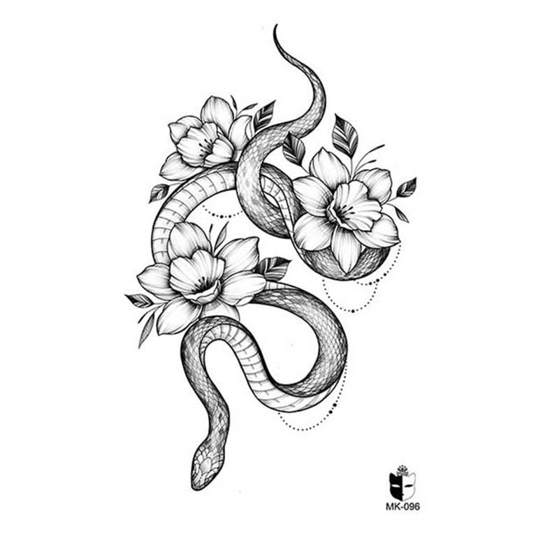 Animal blanco y negro desechable pegatinas de tatuaje belleza pegatinas de tatuaje moda estética patrón de personalidad dama pegatinas de tatuaje