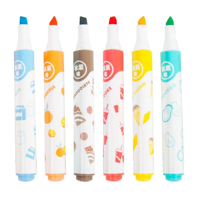 H803-6 colores 6 planeta highlighter niños DIY graffiti pluma estudiante pluma gran capacidad de dibujos animados rotulador pluma