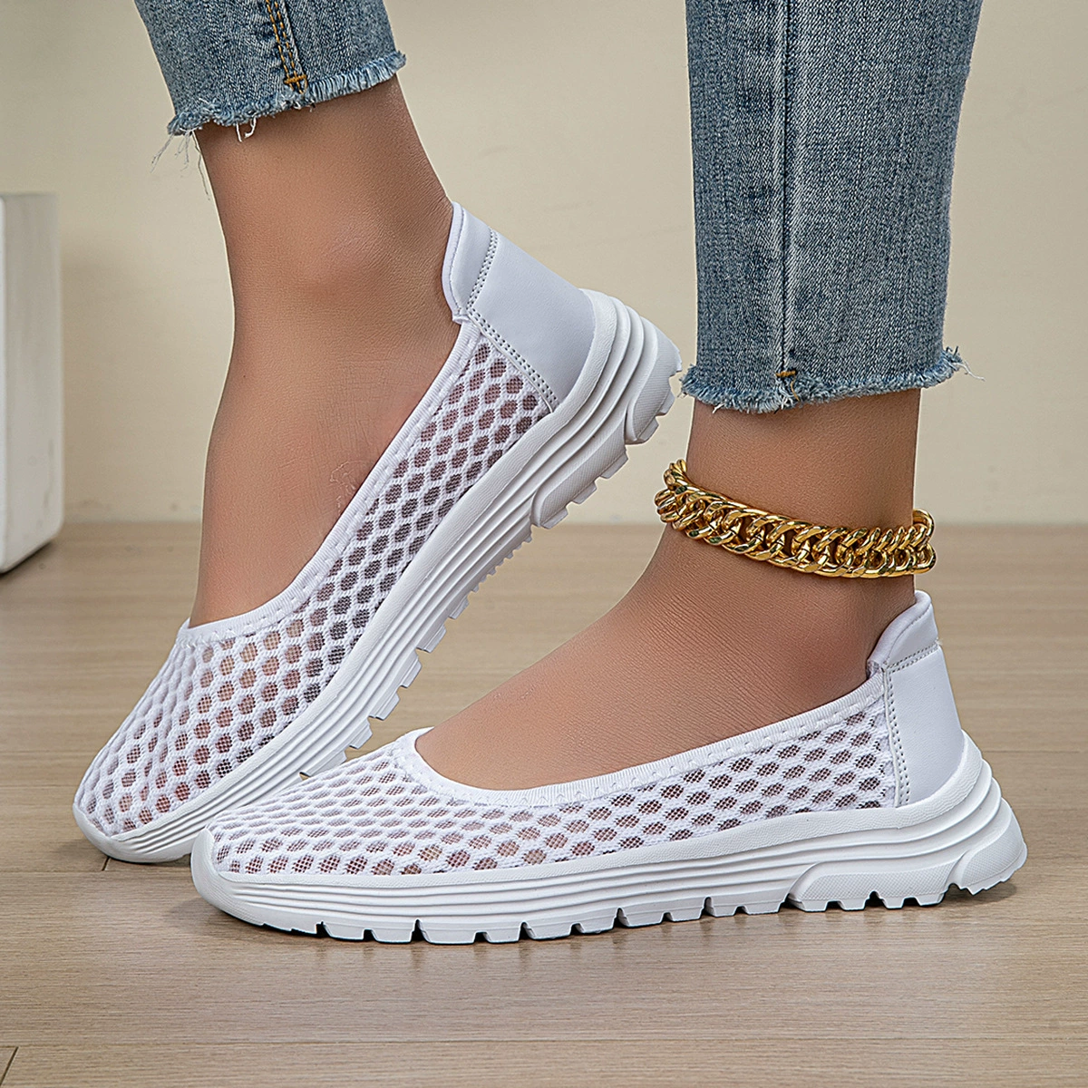 Летние сетчатые женские прогулочные сандалии, полутапочки без шнуровки для мужчин и женщин, с большими отверстиями для уличной одежды