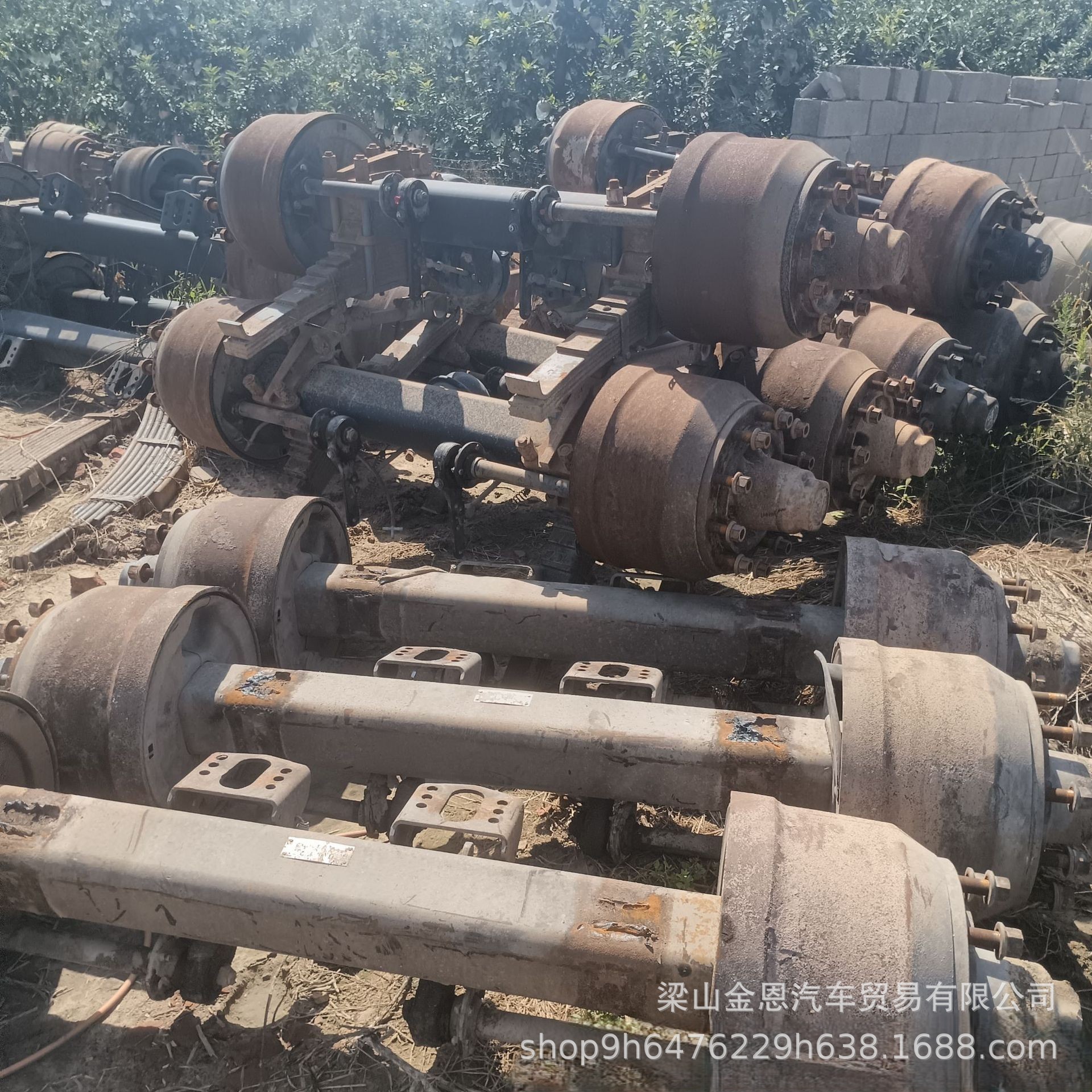 African Used Truck Engines, Bpw Rear Axles, 13-Ton and 16-Ton Axles, Engines, Leaf Springs, Various Disassembled Vehicle Parts