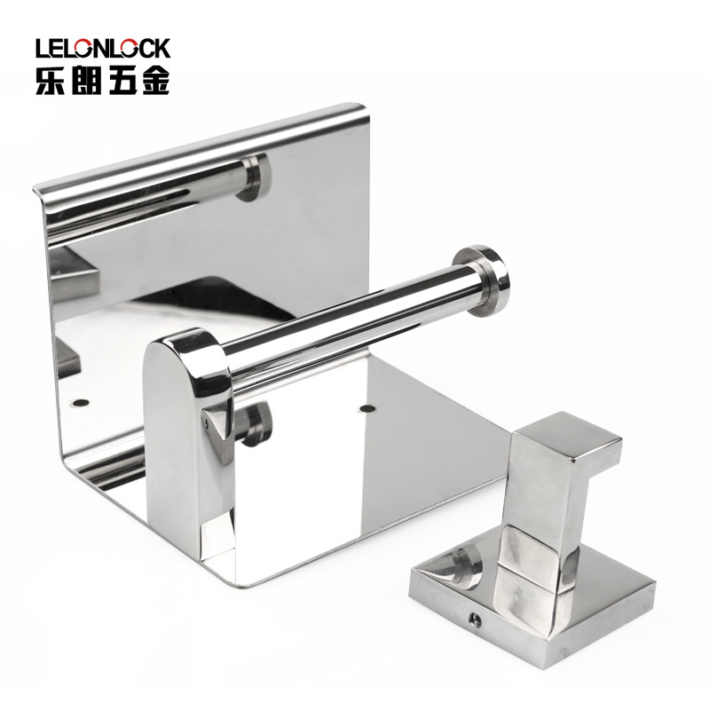 Personalizado 304 acero inoxidable estante de baño estante de toallas de baño estante de toallas de gancho estante de toallas de papel de baño de tres piezas colgante conjunto