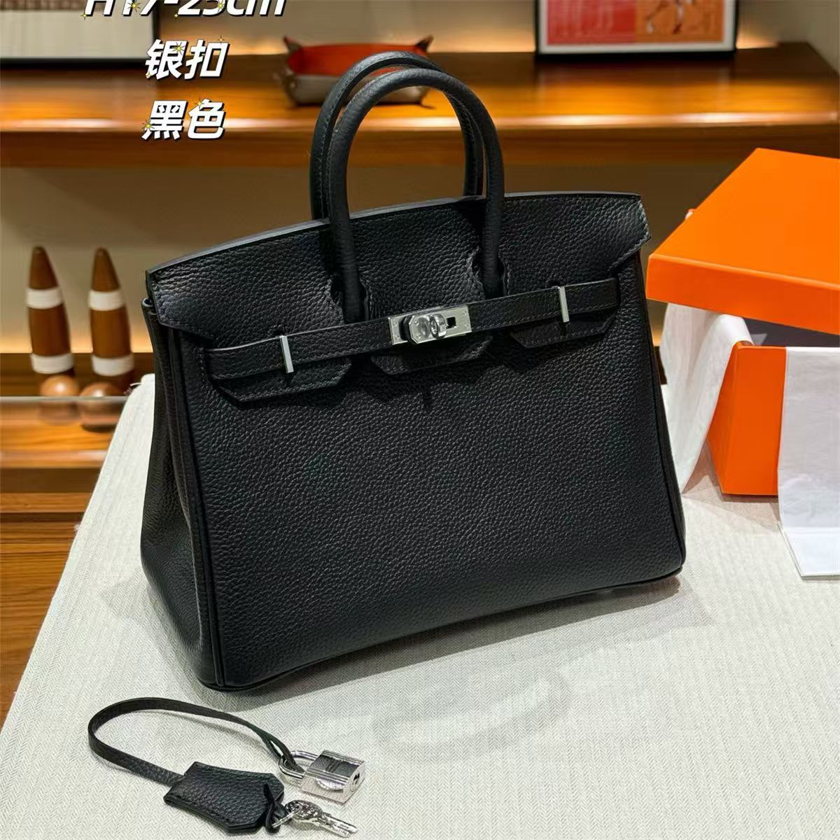 铂金togo进口头层牛皮荔枝纹铂金包手提包单肩斜挎包真皮高端女包
