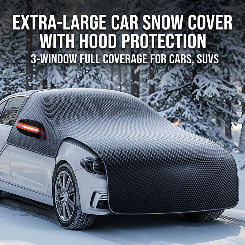 Car Snow Shield and Sunshade Dual-Purpose Thickened Sun Protection Car Cover Car Front Windshield Cover Heat Insulation Anti-Freeze Car Cover