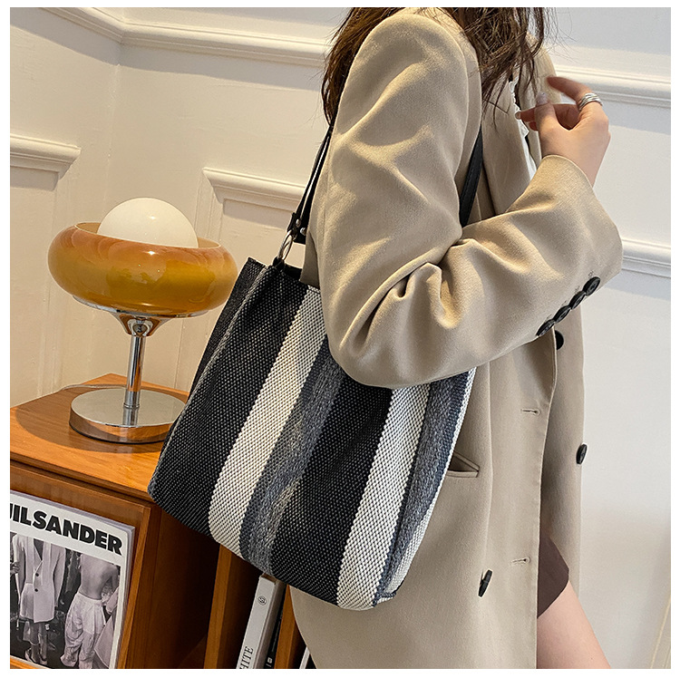 202g Weight Polyester Lining Material Zipper Closure Type Single Shoulder Strap Strap Type Tote Bag Bags Type Casual Occasion Canvas Material Solid Color Pattern All Seasons Season Women's Gender Streetwear Style Square Shape White, Black Color Small Size Small Canvas Streetwear Tote Bag 13