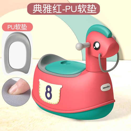 Baby multifunctional toilet, men's and women's toilet, baby potty, universal wheel, wooden horse and slide