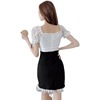 Nightclub sexy lace stitching bra type low cut slim matching hip skirt Short Sleeve Dress