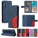 线条拼接皮套适用三星S25Ultra弧线手机壳挂绳S24+S23P保护套A17