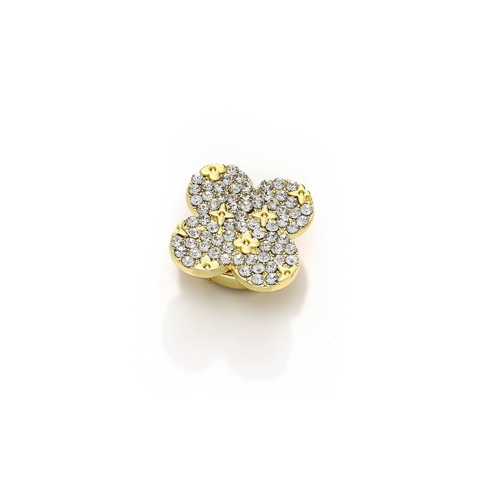 Украшение для рубашки (button cover), стразы и жемчуг, акцент 14k, клипса, 9 дизайнов