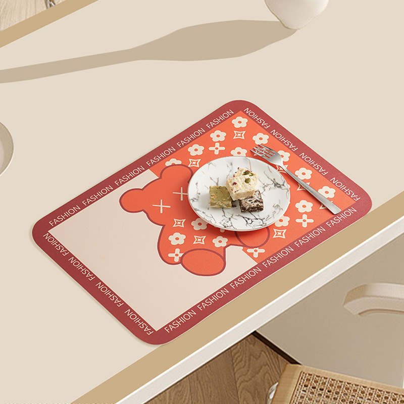 Nuevo mantel de cuero impermeable ligero de lujo anti-escaldado antideslizante mantel occidental retro resistente a las manchas aislamiento térmico tazón placa estera posavasos desechables