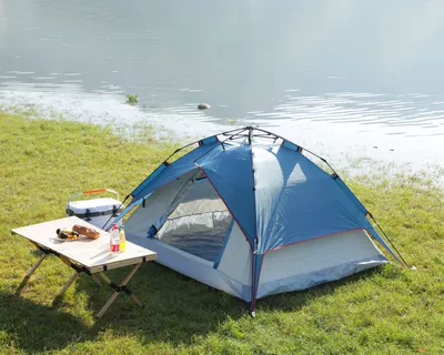 Sun Protection and Rainproof Tent, Avtomobil dam çadırları - true-double-blue-color-block-single-tent