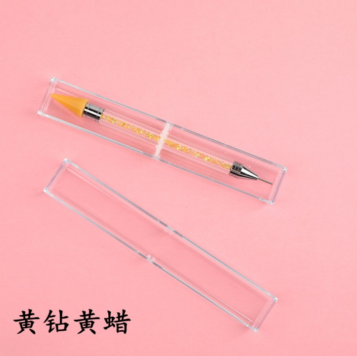 Pluma de belleza de uñas transfronteriza Nueva joyería de uñas rhinestone punto crayón de diamante de acero inoxidable de doble cabeza de doble uso