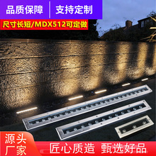 24Vled户外防水圆形公园庭院不锈钢长方形埋地灯线条形地灯地埋灯