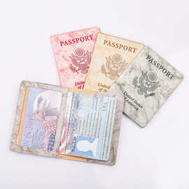 现货美国护照保护套passport疫苗卡套多种颜色可定pu仿皮革护照夹