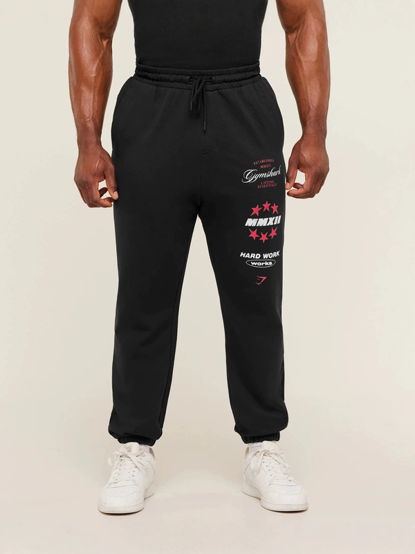 GYMSHARK Men's Sports Pants Joggers Gym Muscle Fitness Casual Pants Cotton Printed Trousers