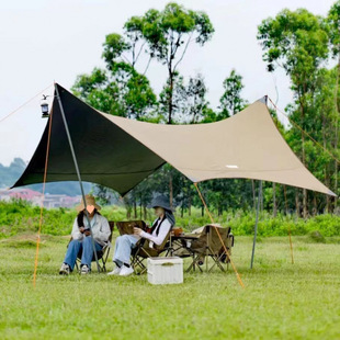 Outdoor canopy black rubber sunshade camping UV protection sunscreen rainproof butterfly octagonal tent equipment thickened canopy