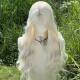 Xuchang Wig Women's White Blonde Full Hair Style Eight-character Bangs Long Curly Hair Natural Breathable Lightweight Curly Hair Set