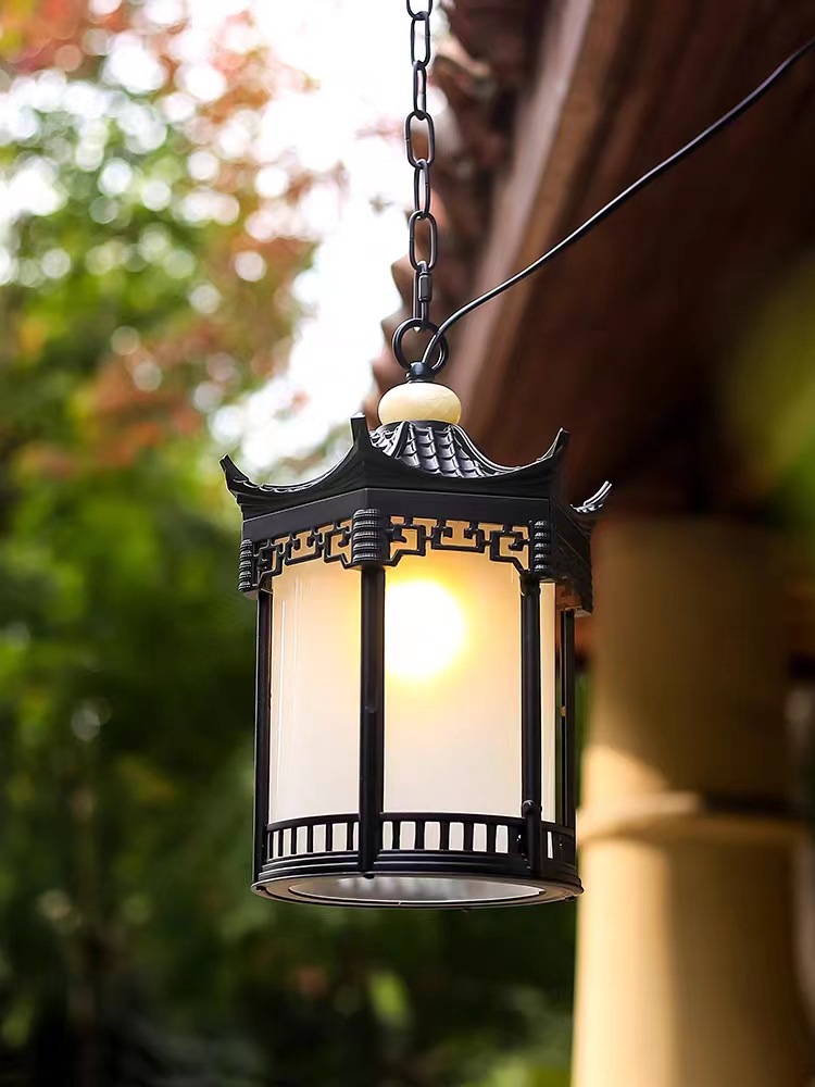 파빌리온 육각 샹들리에 소형(230*230*320mm) 브라운+알루미늄합금+PC