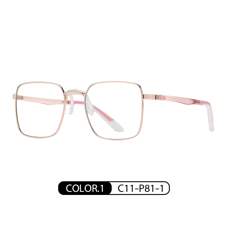 2023 nuevo anti-azul gafas de luz cara grande adelgazamiento metal grandes gafas de Marco TJ843 hombres y mujeres mismo estilo gafas lisas