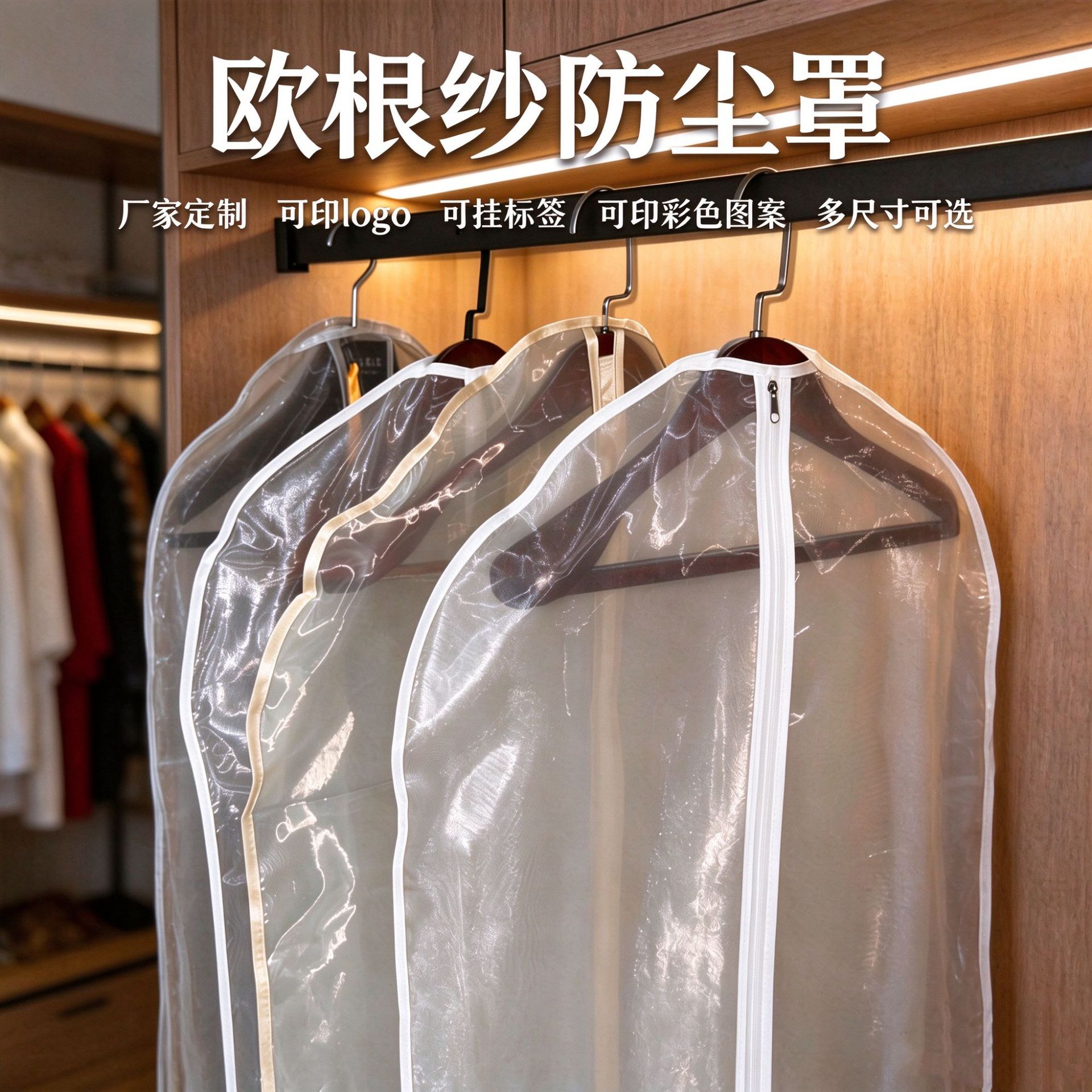 Organza Clothing Dust Cover, Hanging Coat Transparent Garment Storage Bag, Coat Hanging Bag, Suit Dust Cover