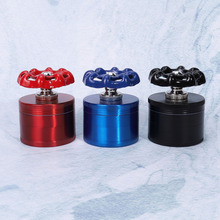 50mm亚马逊热卖手摇阀门锌合金磨烟器四层金属消磨磨烟器碎烟器一