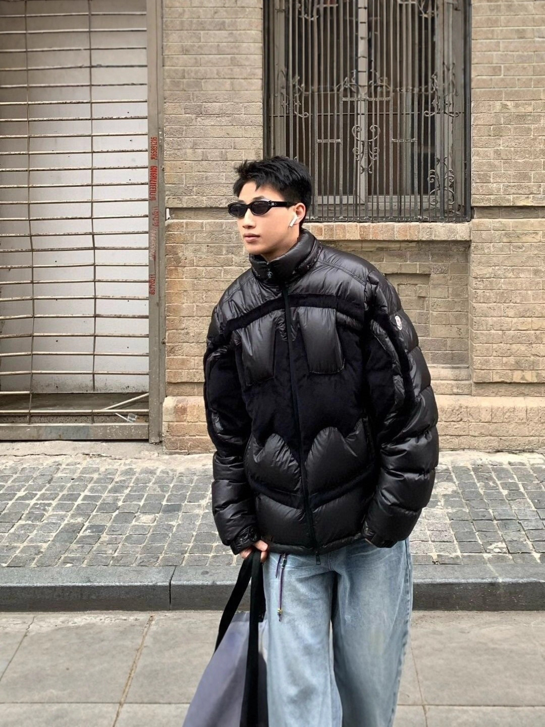 Batman co-firmó un nuevo abrigo de invierno con capuzas, vestido de algodón de empalme para parejas de moda, versátil, protección gruesa