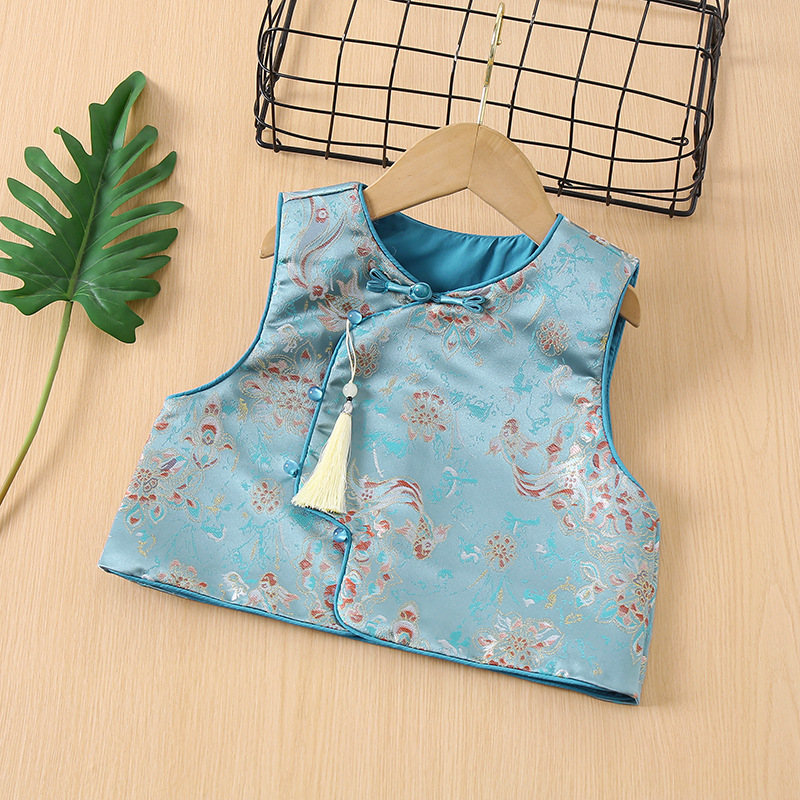 New autumn style vest for little boys, Chinese New Year vest, festive Chinese-style spring and autumn vest