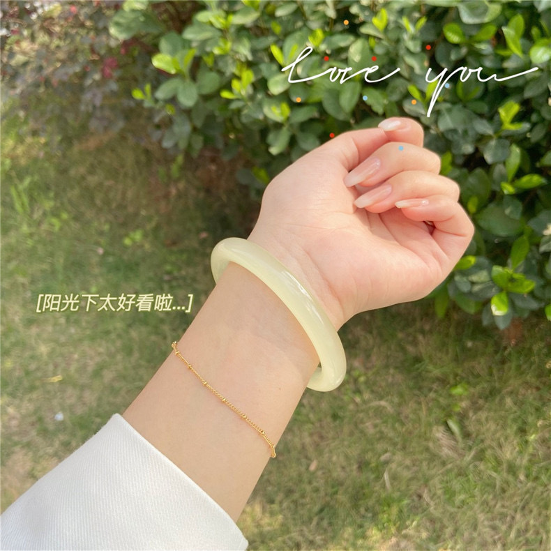 一歩一響ガラス模造翡翠丸棒ブレスレット小紅書同型天然不知春氷透明ブレスレット女性用ハイアイス|undefined