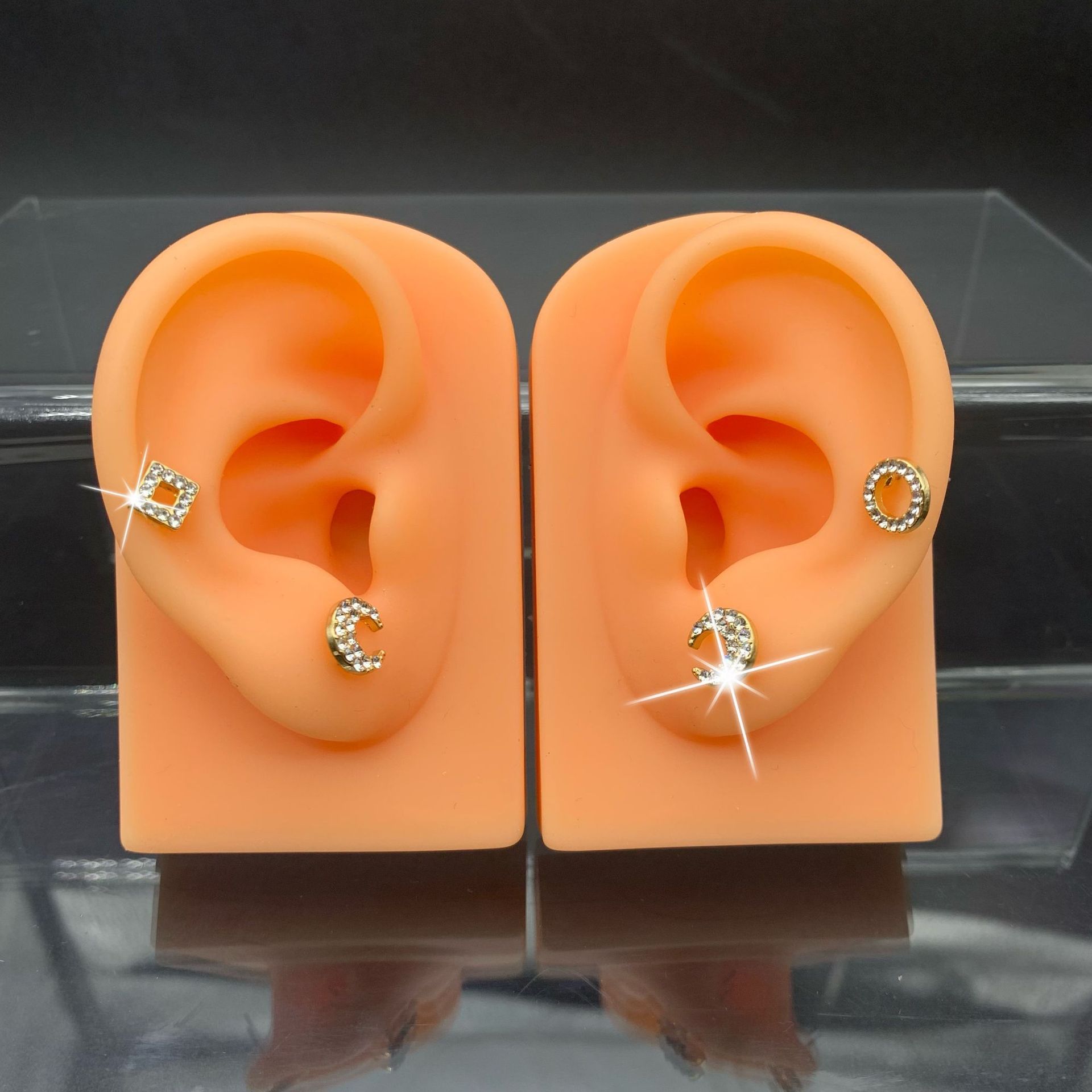采耳道具练习展示品硅胶耳朵仿真耳朵模型 倒模道具展示耳朵耳穴