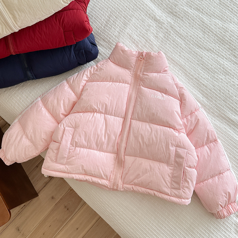 现货2025冬季三条杠面包棉服男女童抖音爆季加厚宽松立领棉衣外套|undefined