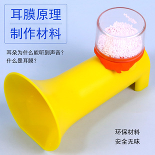 Tympanic membrane eardrum principle production material primary school science experiment demonstration teaching aids learning tools sound caused by tympanic membrane vibration