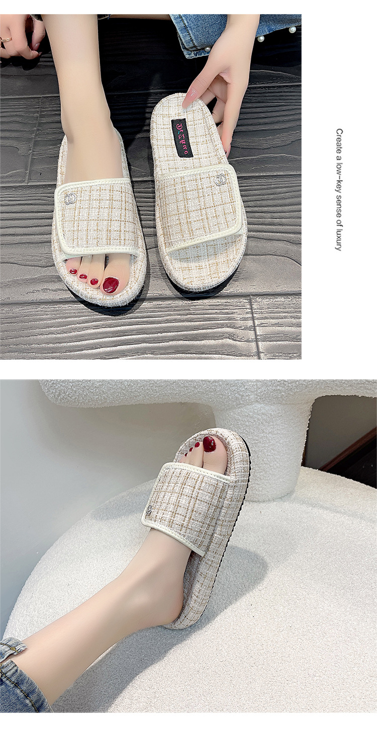 Women's Thick-soled Casual Velcro Slippers For Summer Wear_voghion.com