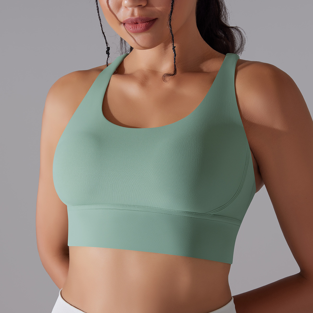 127g Weight Sleeveless Sleeve Length Nylon, Spandex Fabric Type Short Top Length Halter Crisscross Tank Tops Type Fitness, Yoga Occasion U Neck Neckline Solid Color Pattern Sports Style Sports Solid Color Nylon Spandex U Neck Active Tops Halter Crisscross Tank 24