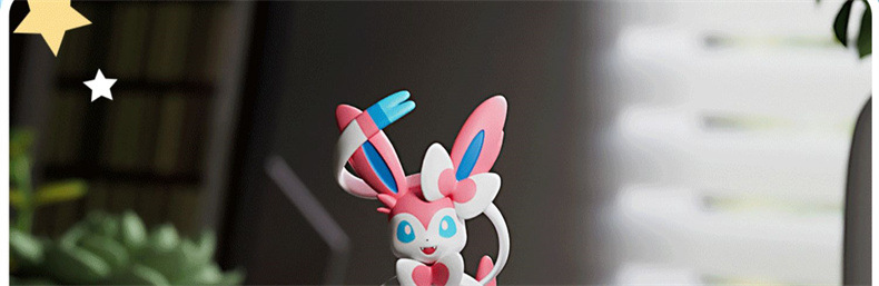 Authentic Pokemon Series Row and Sitting Tumbler Ornaments Pikachu Gengar Figure Healing Desktop Decorations