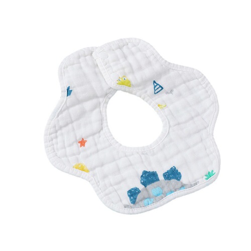 Infant six-layer eight-layer saliva towel bib baby neck bib newborn gauze cartoon spitting bib