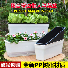 工場直販長方形プラスチック自動吸水怠惰な植木鉢バルコニー野菜植木鉢コリアンダーグリーンポット植栽ポット