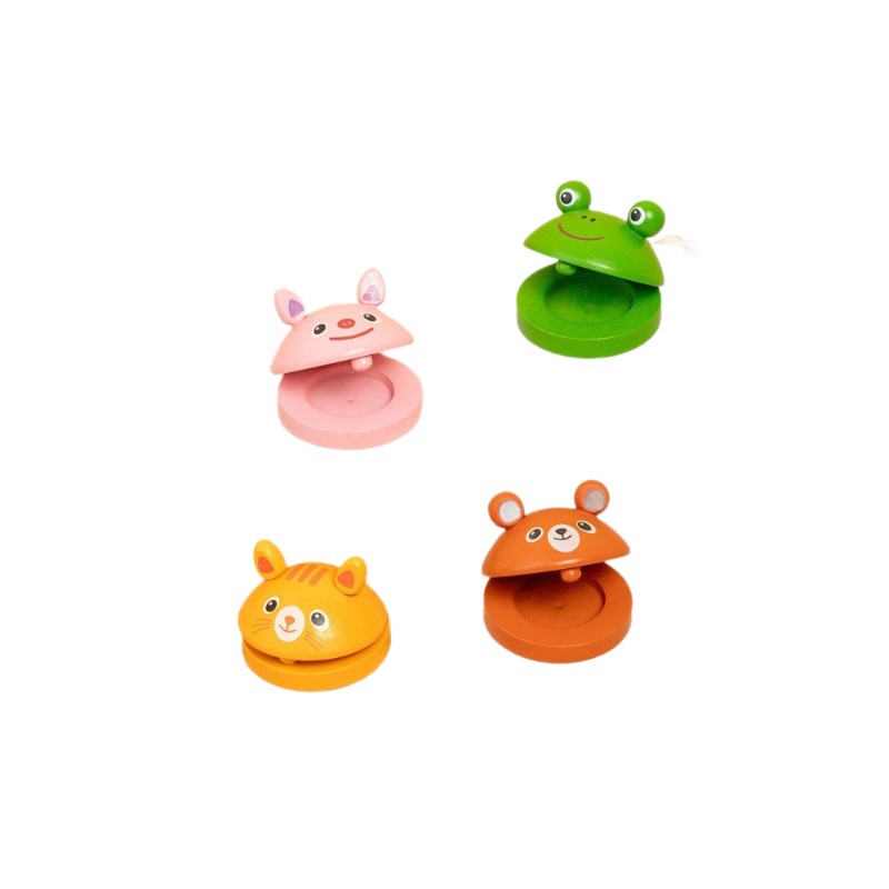 Weiweihu Niños Animales de madera castañuelas Orff Percusión Música para bebés Iluminación Juguetes de educación temprana Montessori