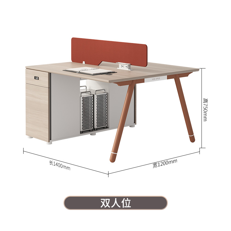 Mesa de oficina del empleado, asiento de tarjeta doble para cuatro o seis personas, combinación simple de mesa y silla de oficina moderna